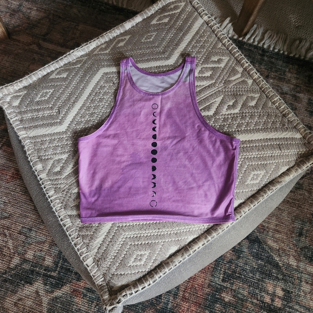 Purple Crop Top with Geometric Design